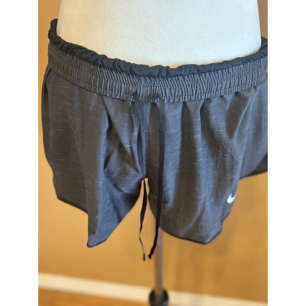 Nike Women's L Dri-Fit Running Shorts Gray Lined Drawstring NWT Athletic